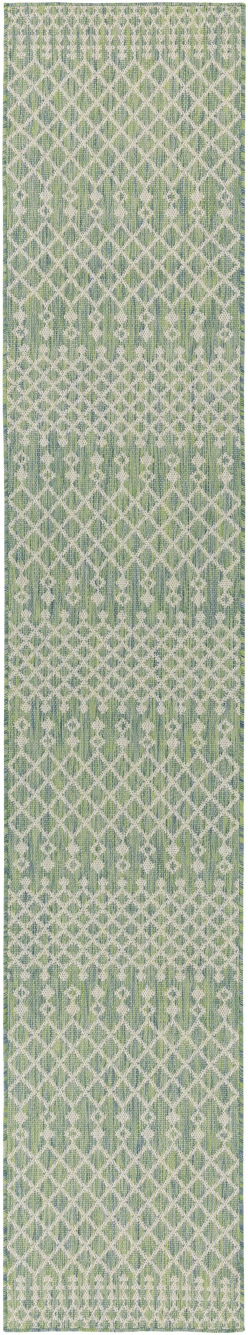 2'2" X 12' Blue Green Runner Rug
