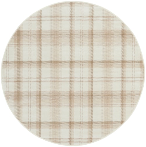 4' Round Ivory Beige Round Rug