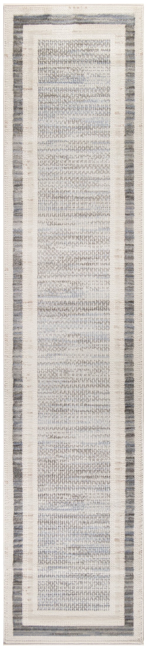 2'2" x 7'6 Grey Ivory Runner Rug
