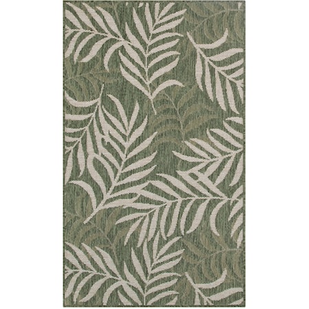 3' x 5' Green Ivory Outdoor Rug