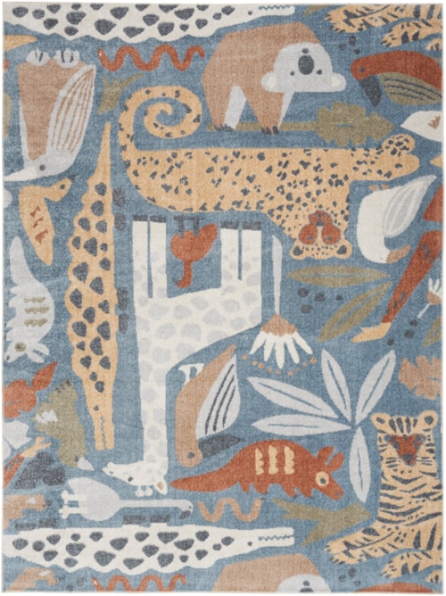 6'7" x 9' Multicolor Rectangle Rug