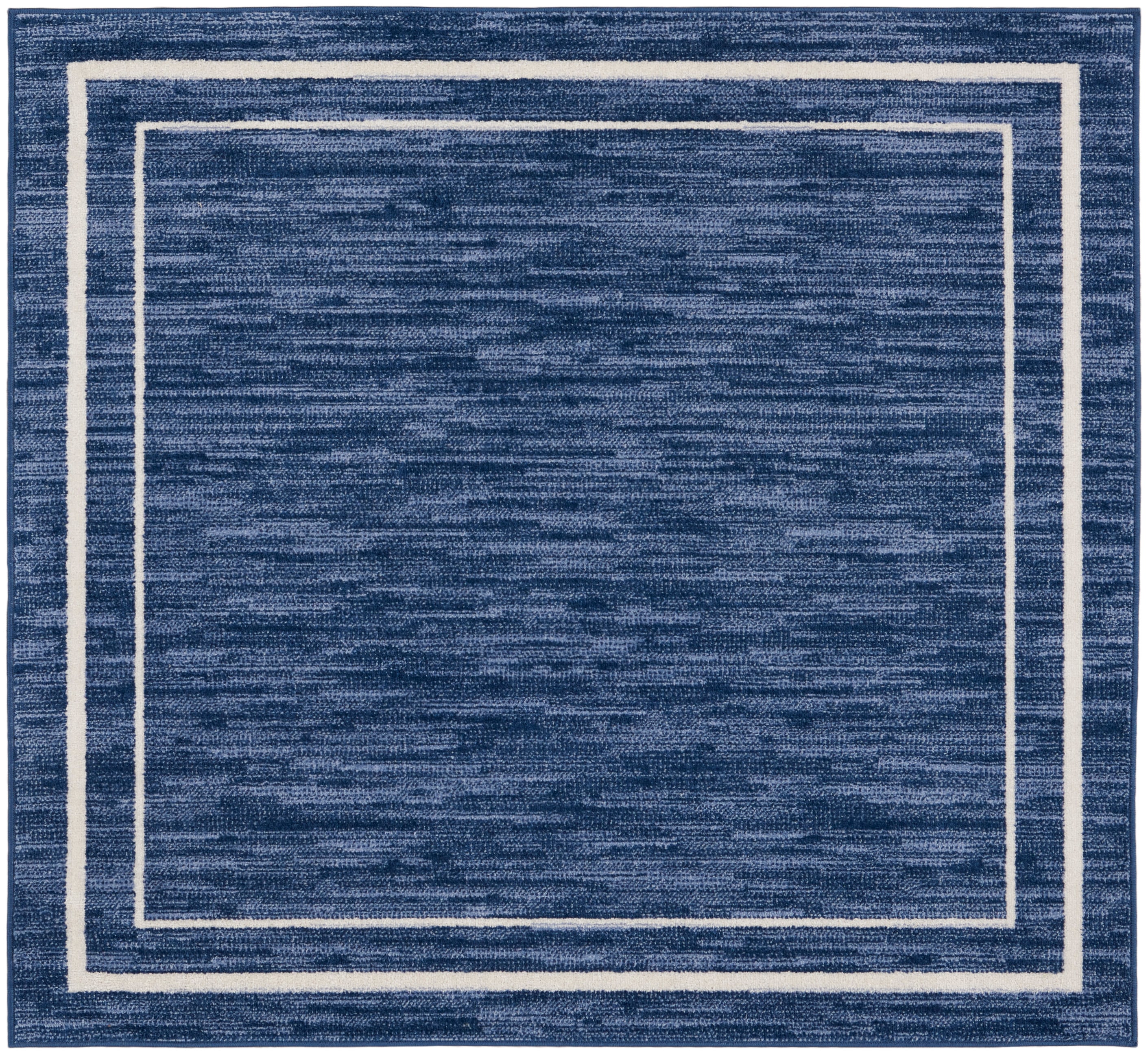 5' Navy/Ivory Square Rug