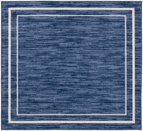 5' Navy/Ivory Square Rug