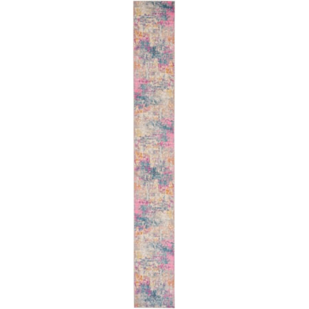 2'2" x 20' Ivory Multicolor Modern Rug