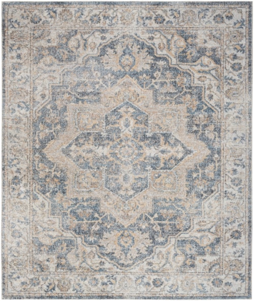 7'10" x 10' Grey/Blue Rectangle Rug