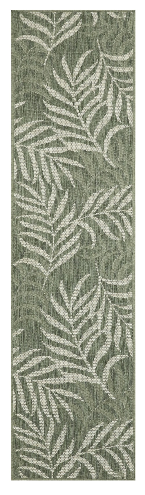 2' X 6' Green Ivory Runner Rug