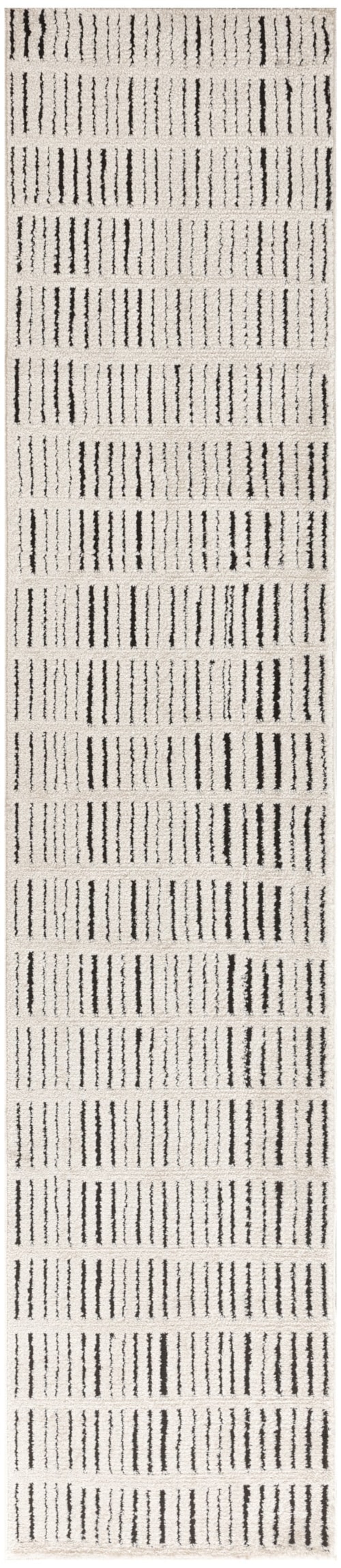 2'2" X 10' Ivory Black Runner Rug
