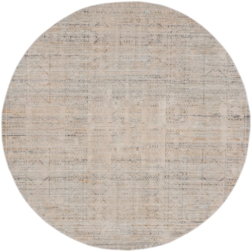 7'10"  Ivory Multicolor Round Rug