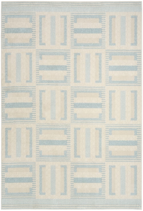 4' X 6' Ivory Blue Rectangle Rug