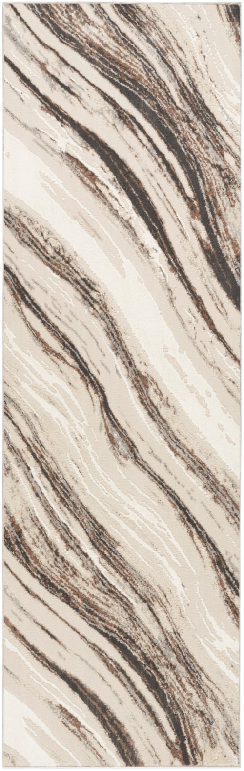 2'2" X 7'6" Beige Grey Runner Rug