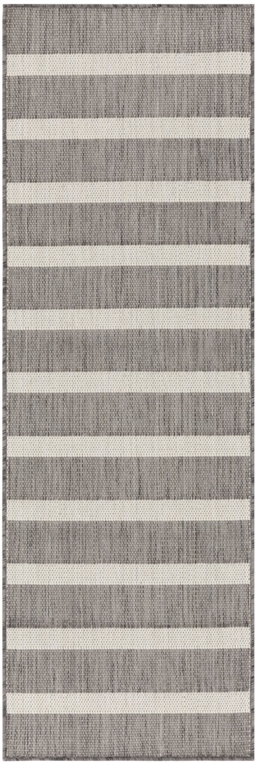 2' X 6' Charcoal Ivory Runner Rug