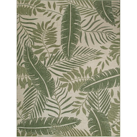 8' x 10' Ivory Green Outdoor Rug