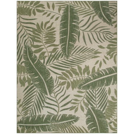 9' x 12' Ivory Green Outdoor Rug