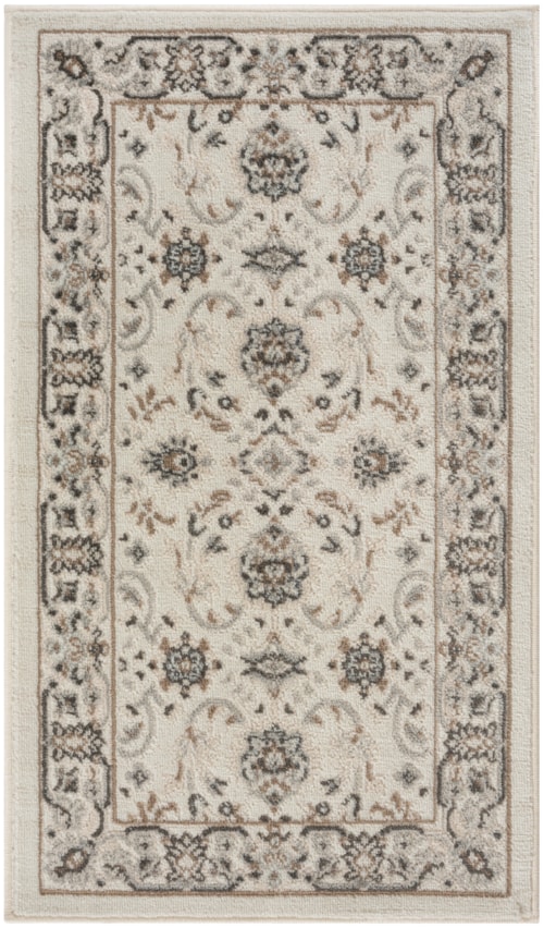 2'2" X 3'9" Ivory Mocha Rectangle Rug