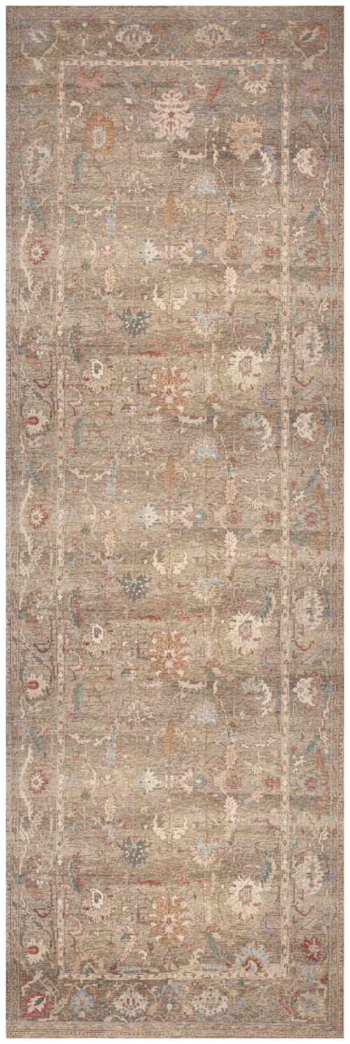 2' X 6' Taupe Multicolor Runner Rug
