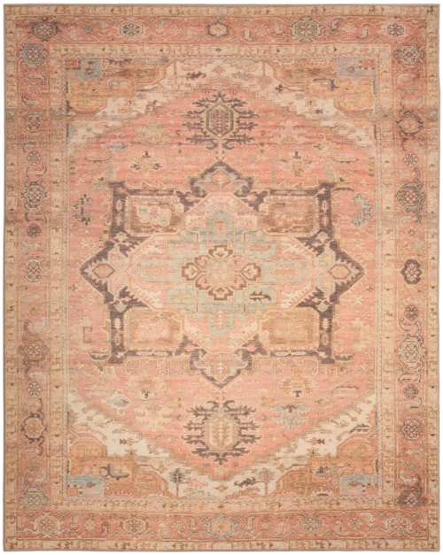 9' X 12' Coral Multicolor Rectangle Rug