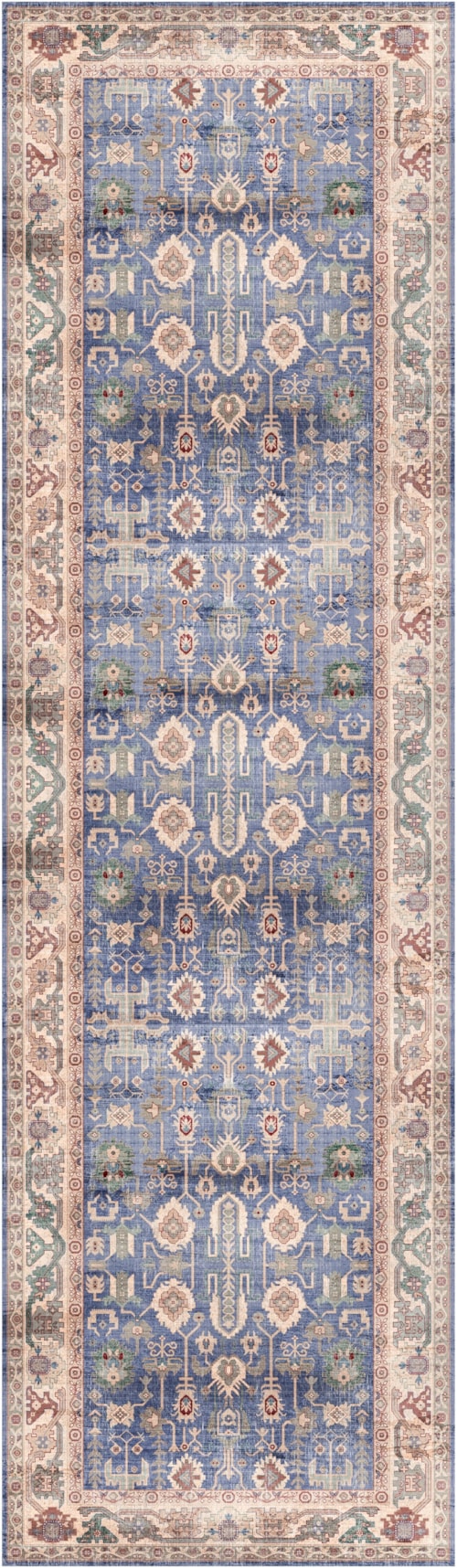 2'2" x 7'6 Blue Runner Rug