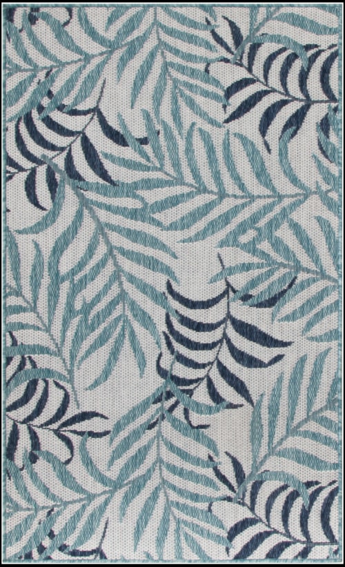 2' X 4' Blue Rectangle Rug