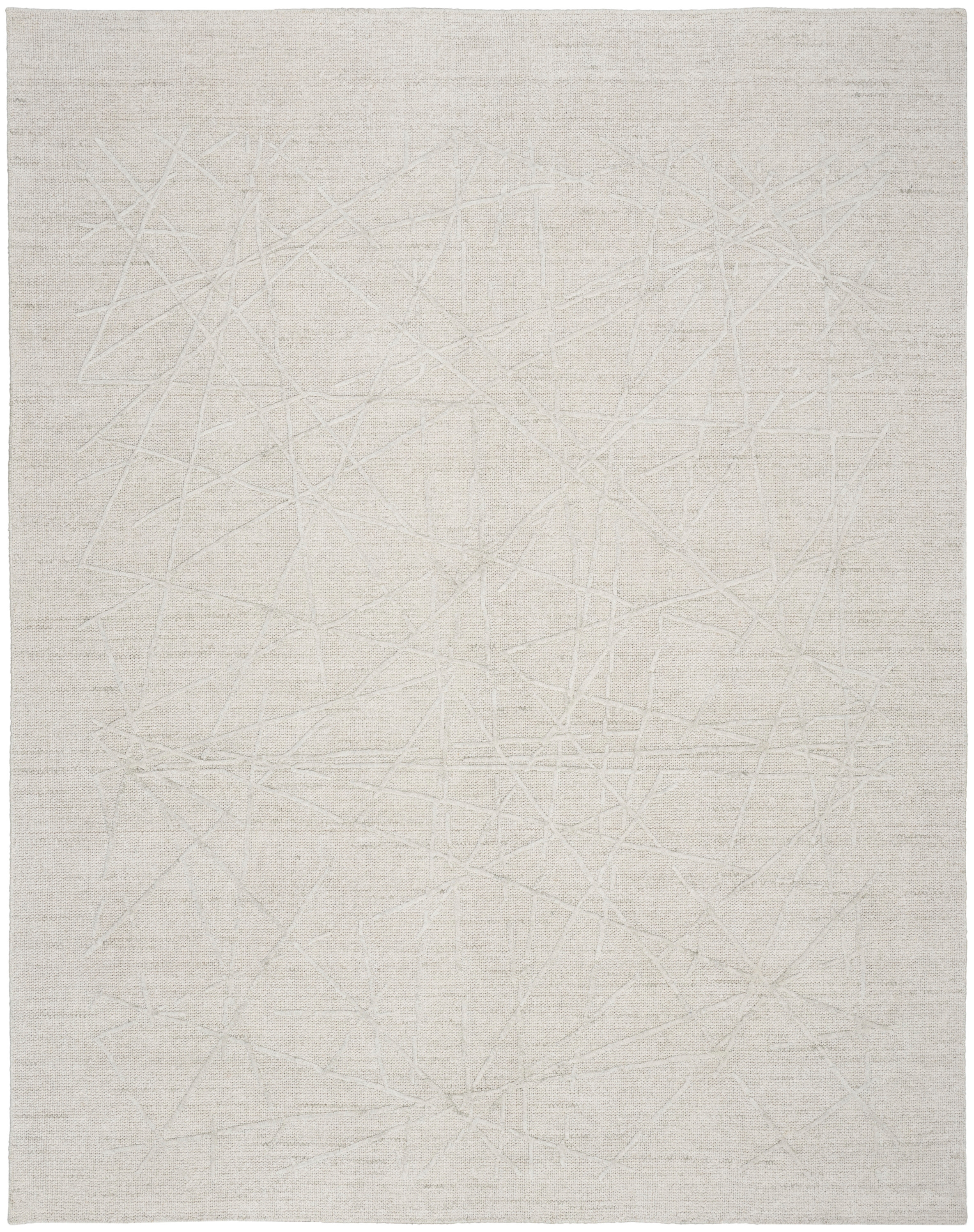 9'9" X 13'9" Ivory Grey Rectangle Rug