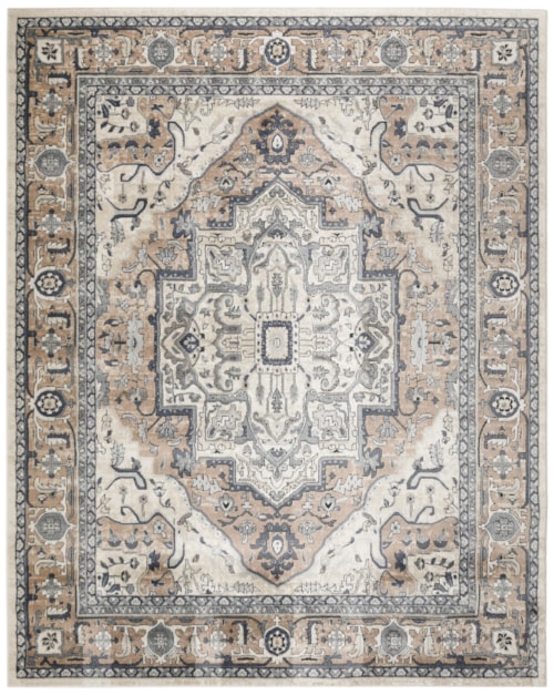 7'10" X 9'10" Ivory Taupe Rectangle Rug
