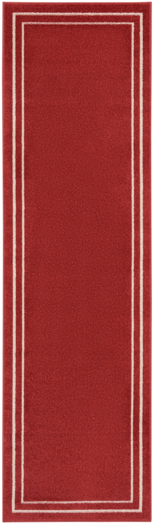 2' x 6' Brick/Ivory Runner Rug
