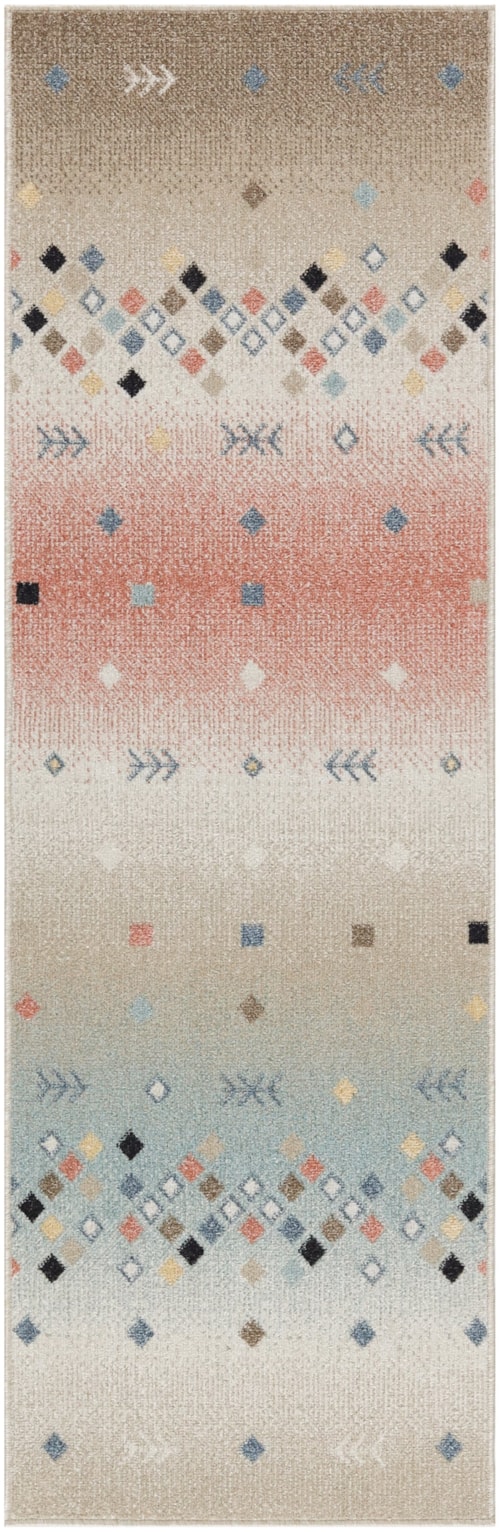 2' X 6' Multicolor Runner Rug