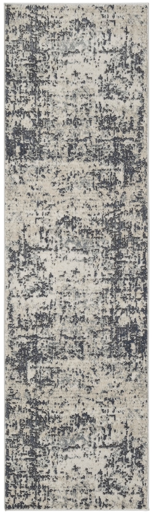 2'2" X 7'6 Ivory Grey Runner Rug