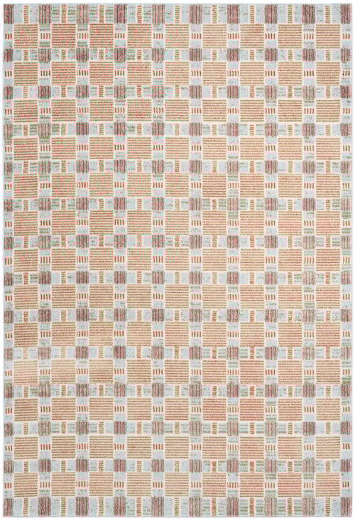 4' X 6' Rust Multicolor Rectangle Rug