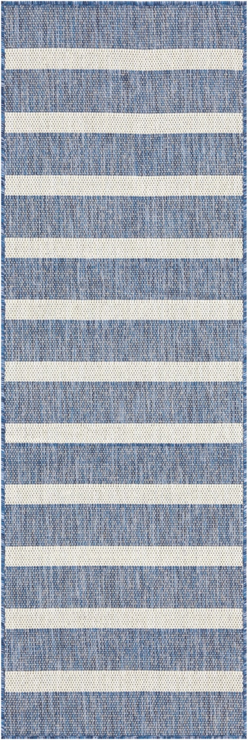 2' X 6' Navy Ivory Runner Rug