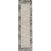 2'3" x 7'6" Grey Black Runner Rug