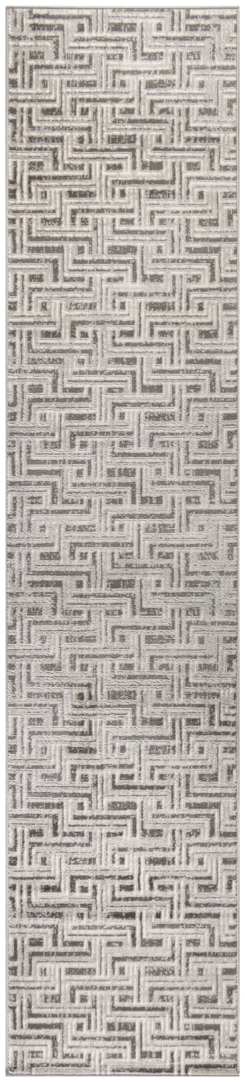 2'2" x 7'6 Grey Ivory Runner Rug