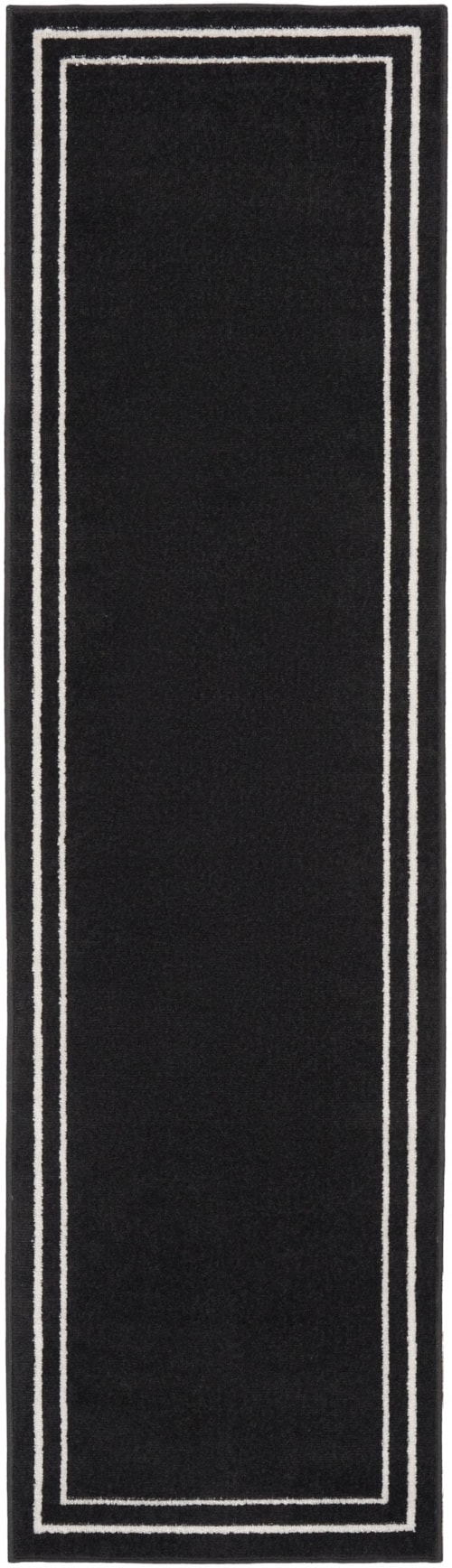 2' x 6' Black Ivory Runner Rug