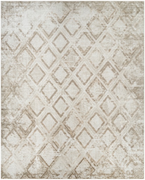 7'10" X 9'10" Ivory Taupe Rectangle Rug