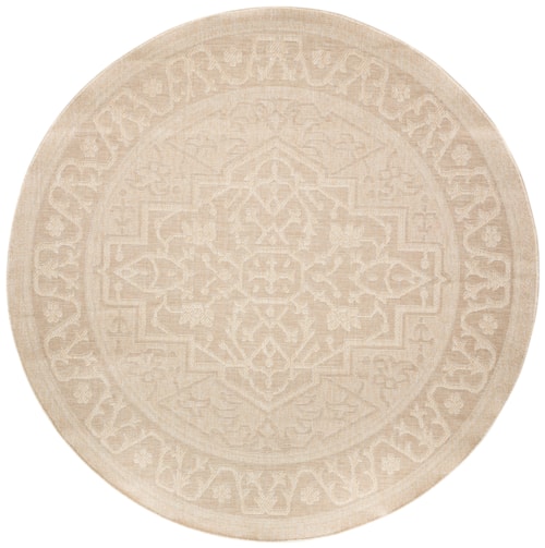 8' Round Cream Round Rug