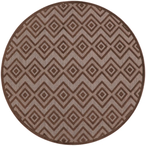 8' Round Brown Round Rug