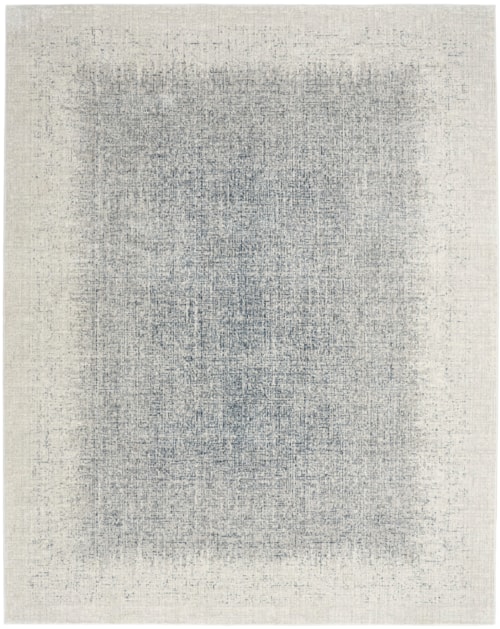 9' X 12' Ivory Blue Rectangle Rug