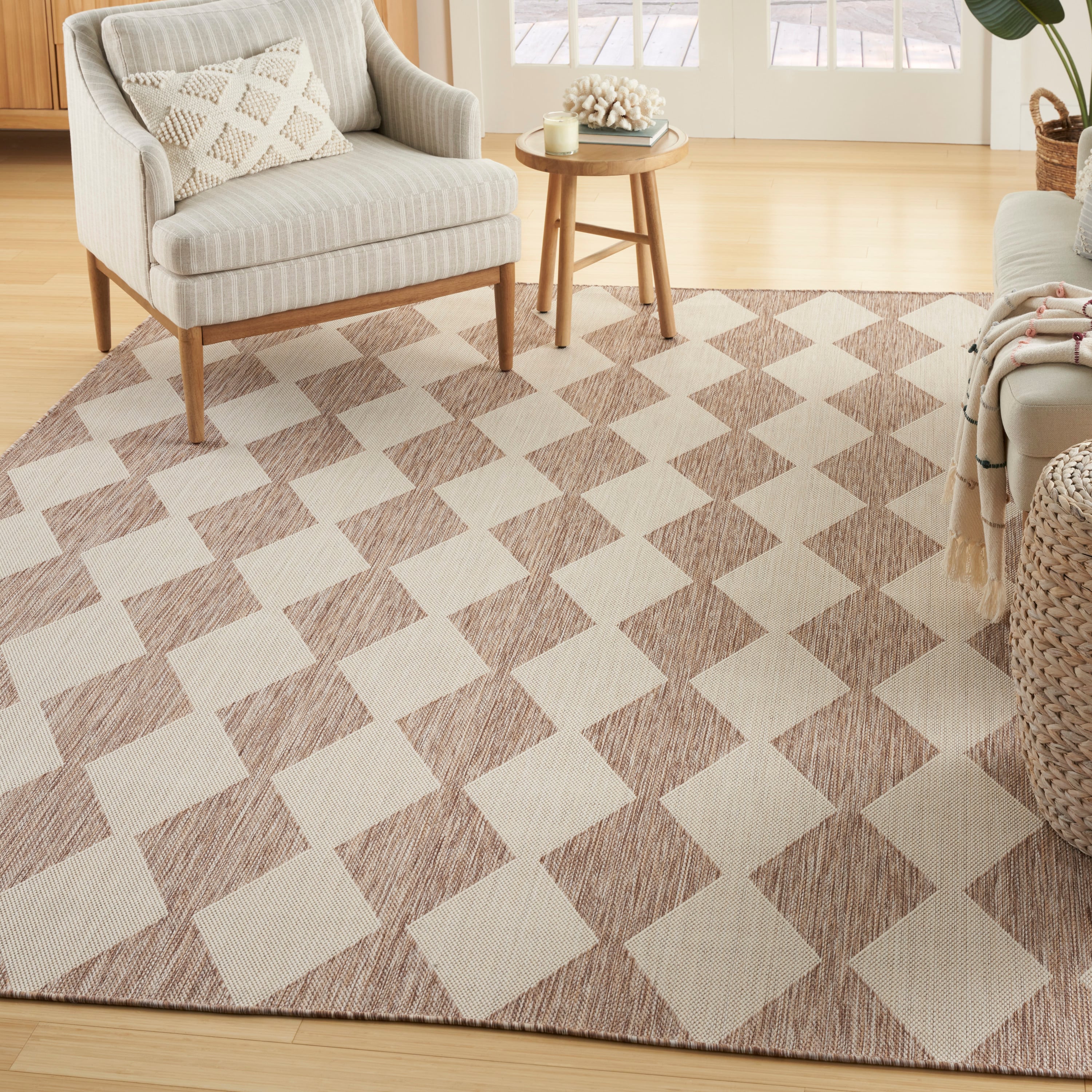 9' x 12' Beige Modern Rug