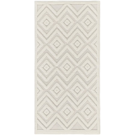 3' x 5' Ivory White Modern Rug