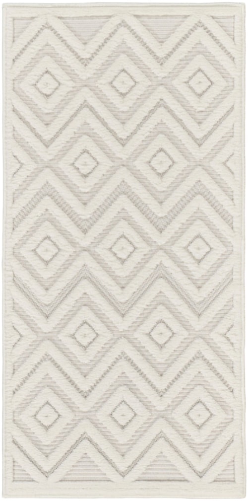 Versatile 3' X 5' Ivory White Modern Rug