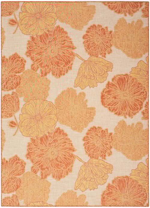 Garden Oasis 5' X 7' Coral Tropical Rug