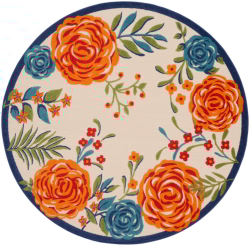 7’10” Multicolor Round Rug