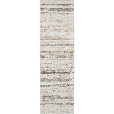 2'3" x 7'6" Cream Grey Modern Rug