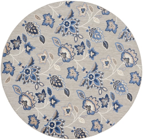 7’10” Blue Grey Round Rug