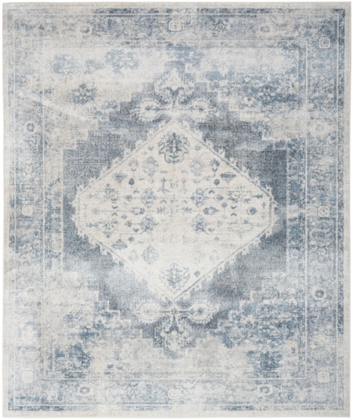 9' x 12' Blue/Ivory Rectangle Rug