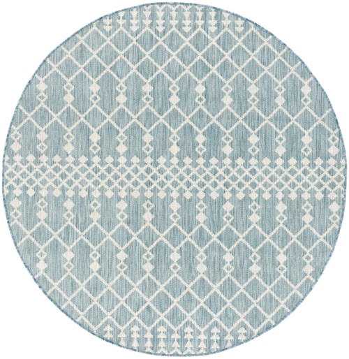 6' Round Aqua Round Rug