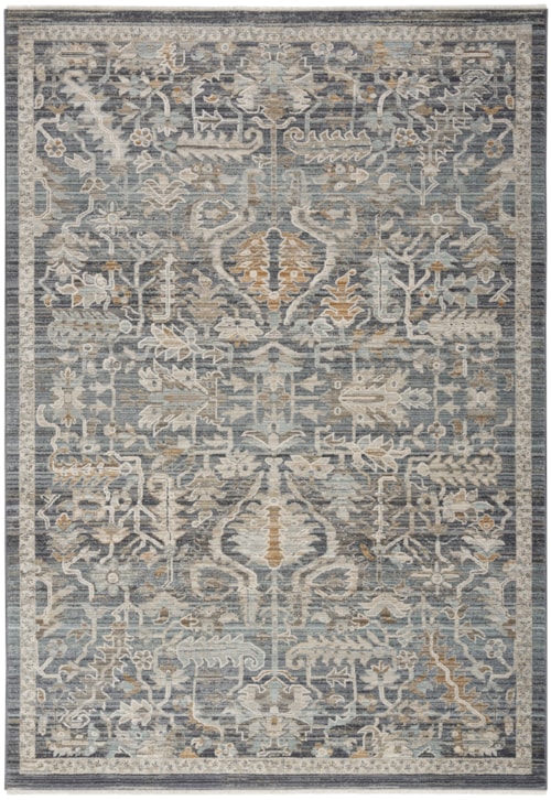 5'3" x 7'10" Navy Multicolor Rectangle Rug