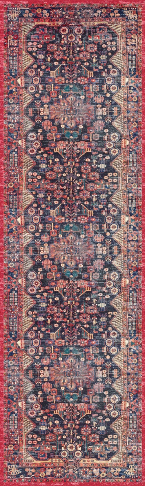 2'3" x 7'6" Red Runner Rug