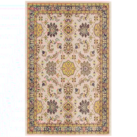 4' x 6' Ivory Gold Vintage Rug