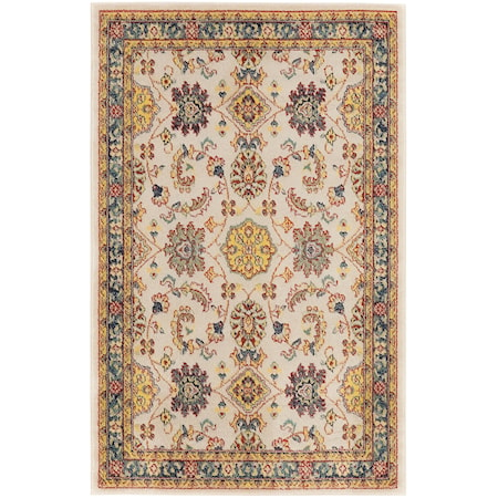 4' x 6' Ivory Gold Vintage Rug