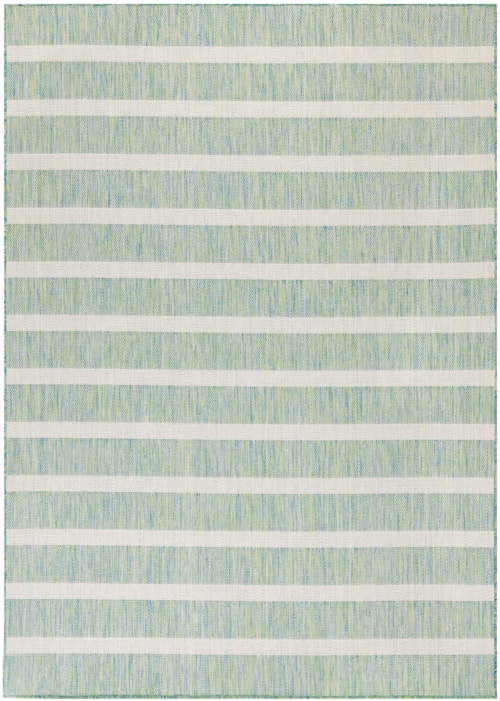 9' x 12' Blue Green Ivory Rectangle Rug